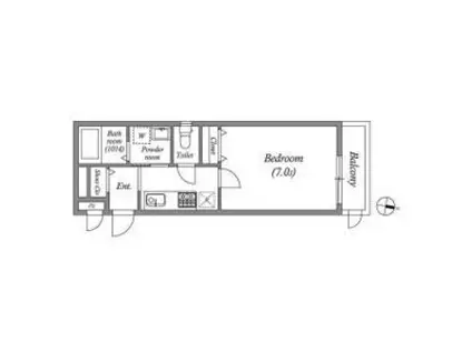 GRAND CASA TENJINGAWA(1K/2階)の間取り写真