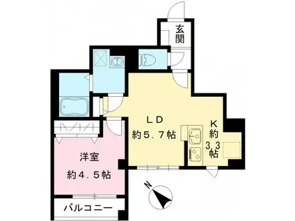 SOLANA DEUX(1LDK/3階)の間取り写真