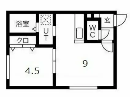 イデアル(1LDK/4階)の間取り写真
