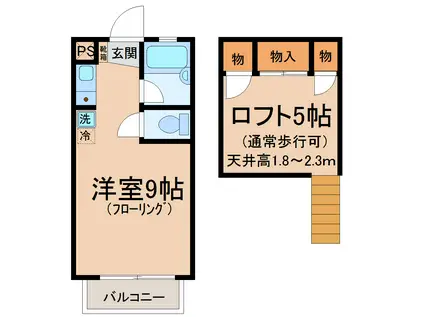 キャピー堀町(ワンルーム/2階)の間取り写真