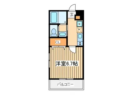 ラパルトマン221プリュー(1K/1階)の間取り写真