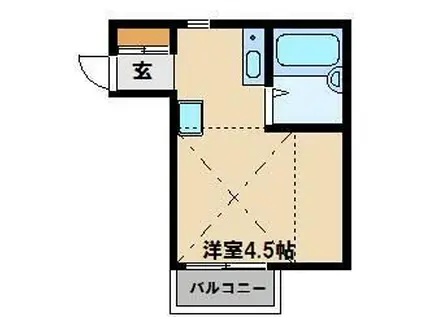ムーンハッドII(ワンルーム/2階)の間取り写真
