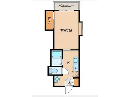 ターニップ小芝(1K/3階)の間取り写真