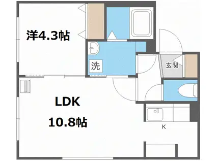 ECLATANTE(1LDK/3階)の間取り写真