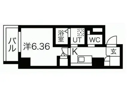 エヌエムキャトフヴァンヌフ(1K/6階)の間取り写真