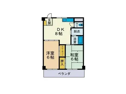 パレス大井(2DK/3階)の間取り写真