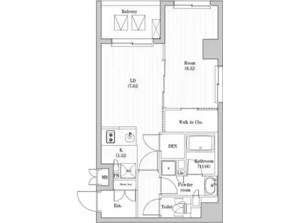 文京本駒込レジデンス(1LDK/5階)の間取り写真