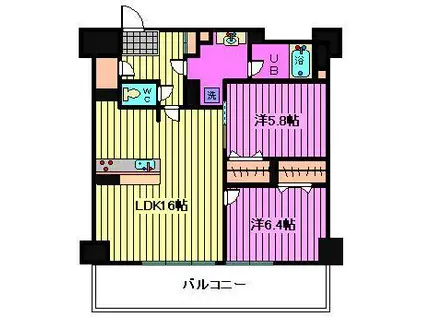 FIROUGE URAWATOKIWA(2LDK/2階)の間取り写真