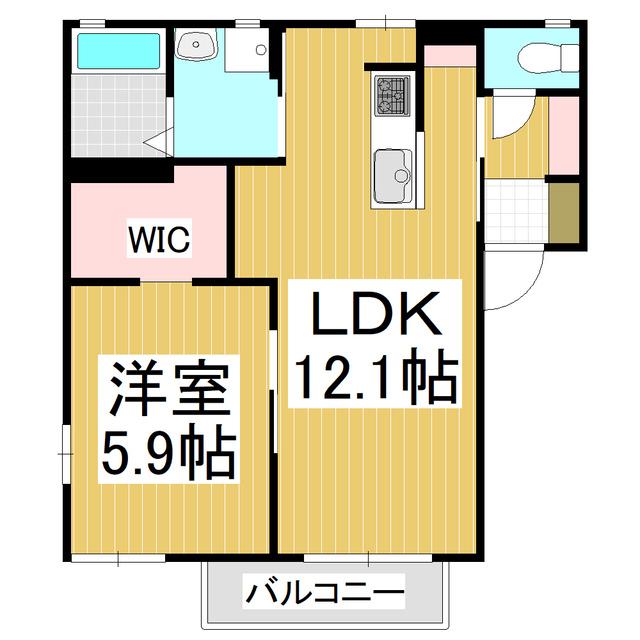 ディアス ミナミ A(1LDK/1階)の間取り写真