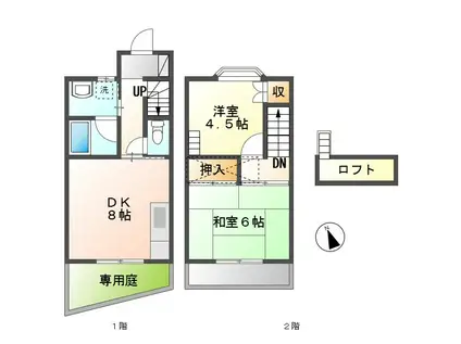 ビラ・ヒロ(2DK/1階)の間取り写真