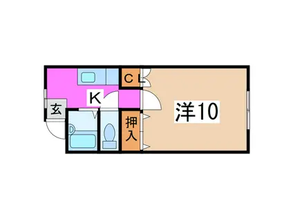 フレンディーKAZ(1K/2階)の間取り写真