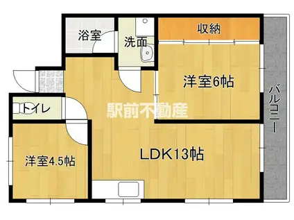 阿南ビル(2LDK/3階)の間取り写真