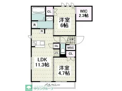 シャルマン メゾン(2LDK/2階)の間取り写真