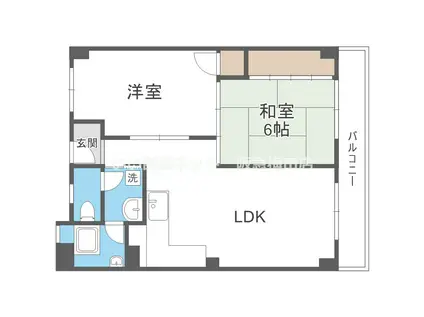 コウフハイツ片山(2LDK/5階)の間取り写真