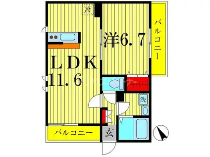 CARPE DIEM(1LDK/2階)の間取り写真