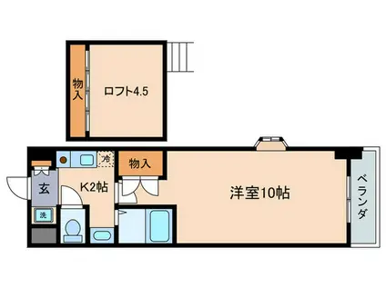RACOOND2(1K/5階)の間取り写真