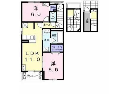 プルメリア(2LDK/3階)の間取り写真