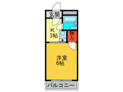 大宝菱屋西ロイヤルハイツ(1K/6階)の間取り写真