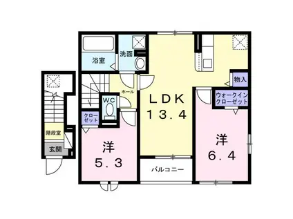 ハウス フェリーチェ II(2LDK/2階)の間取り写真