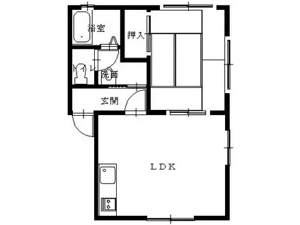 ピアヒルI(1LDK/1階)の間取り写真