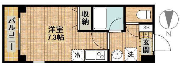 COURT BLANCHE(1K/1階)の間取り写真