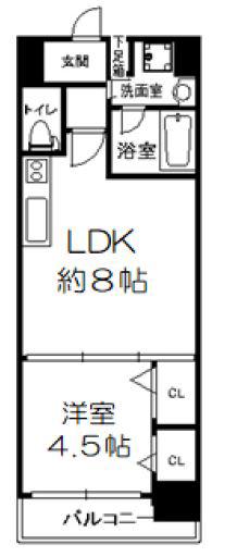 BRAVI新大阪(1LDK/9階)の間取り写真