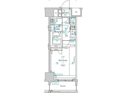 GRANCIA TOWER KAMEIDO(1K/6階)の間取り写真