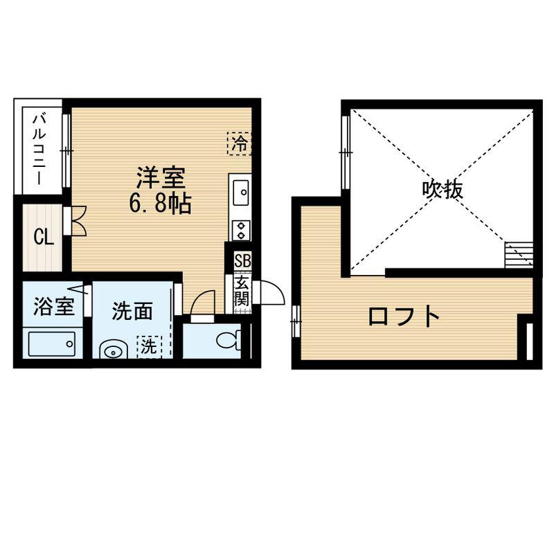 アストン大成(ワンルーム/1階)の間取り写真