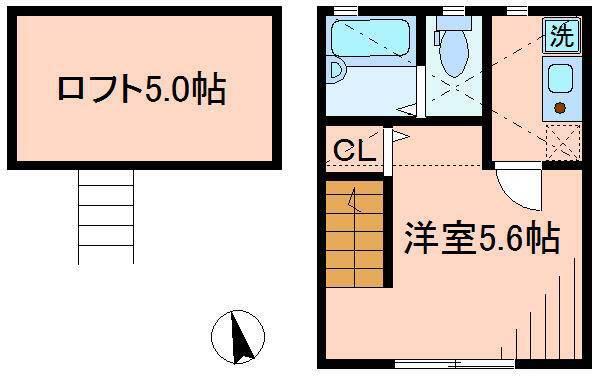 バーミープレイス桜上水II(1K/2階)の間取り写真