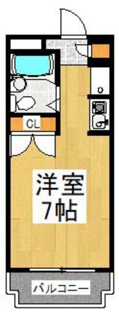 ホープ調布(ワンルーム/1階)の間取り写真