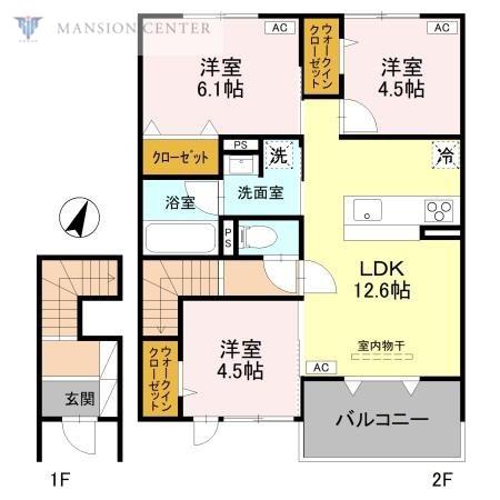 グラン・マーレ(3LDK/2階)の間取り写真