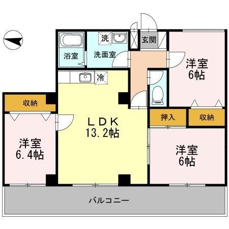 メゾン・ラ・メール(3LDK/3階)の間取り写真