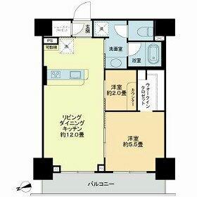 ザ・ライオンズフォーシア鶴見(2LDK/8階)の間取り写真