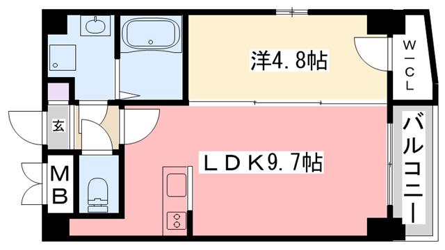 セレニテ甲子園(1LDK/7階)の間取り写真