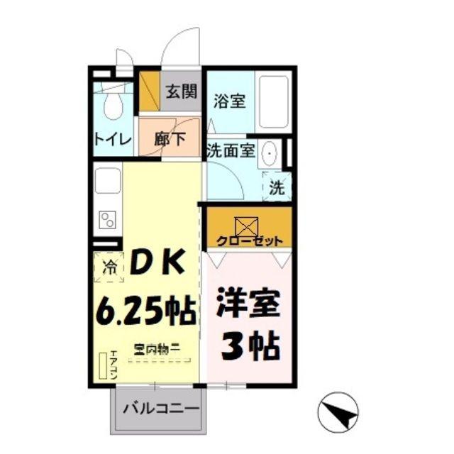LEAP(1DK/1階)の間取り写真