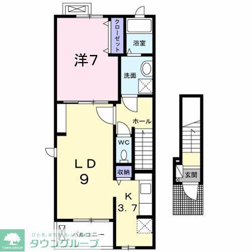 プレシャス(1LDK/2階)の間取り写真