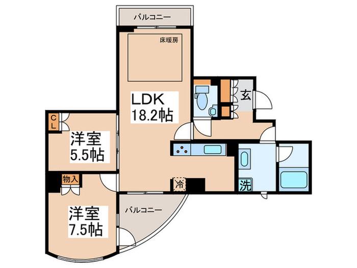 ザ センチュリー宮崎台(2LDK/4階)の間取り写真