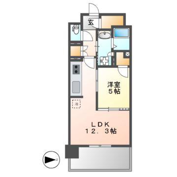 プレサンス グラン 栄 THE TOWER(1LDK/12階)の間取り写真