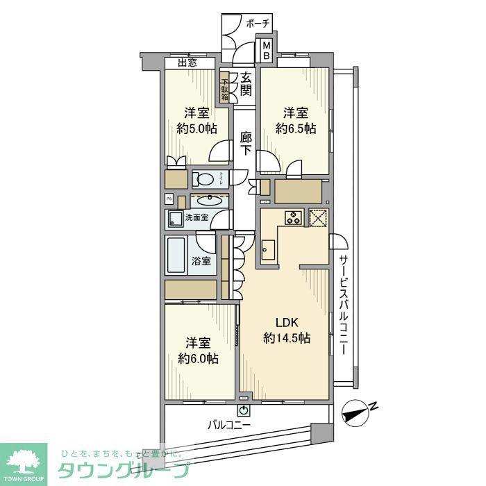 プラウド柏(3LDK/4階)の間取り写真