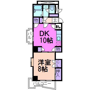 タワーレジデンシア鹿沼(1LDK/3階)の間取り写真