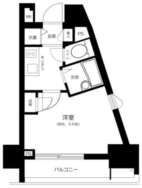 プレスタイル門前仲町(1K/4階)の間取り写真