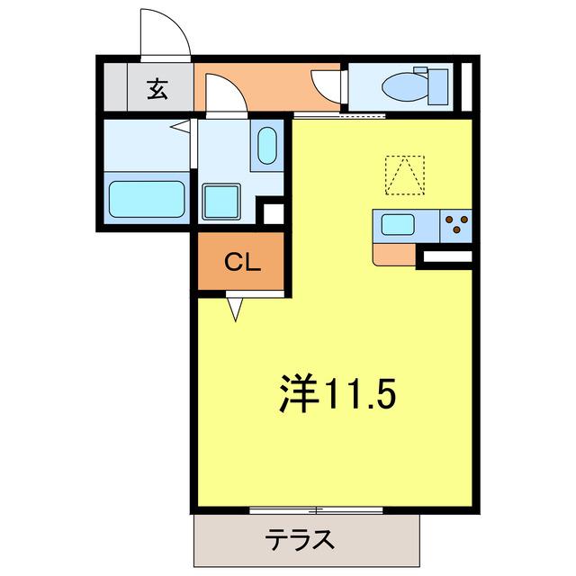 GRAND D-ROOM上重原(ワンルーム/2階)の間取り写真