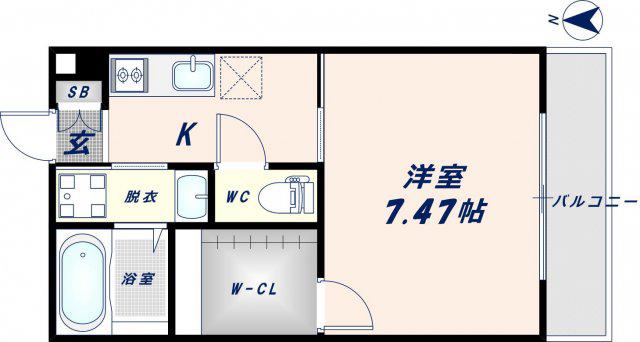 K`S RESIDENCE瓢箪山(1K/3階)の間取り写真