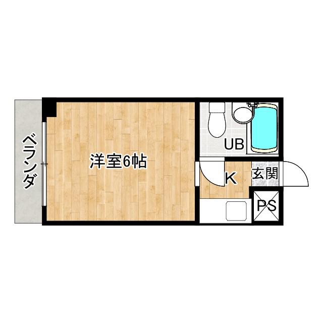 アパートメント天王寺(ワンルーム/6階)の間取り写真