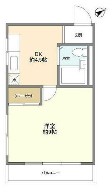 西麻布コンド(1DK/7階)の間取り写真