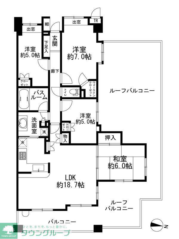 マレヴィラージュ梶ヶ谷(4LDK/6階)の間取り写真