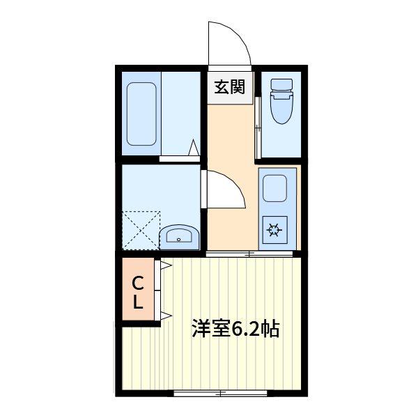 グランソフィア蕨(1K/1階)の間取り写真