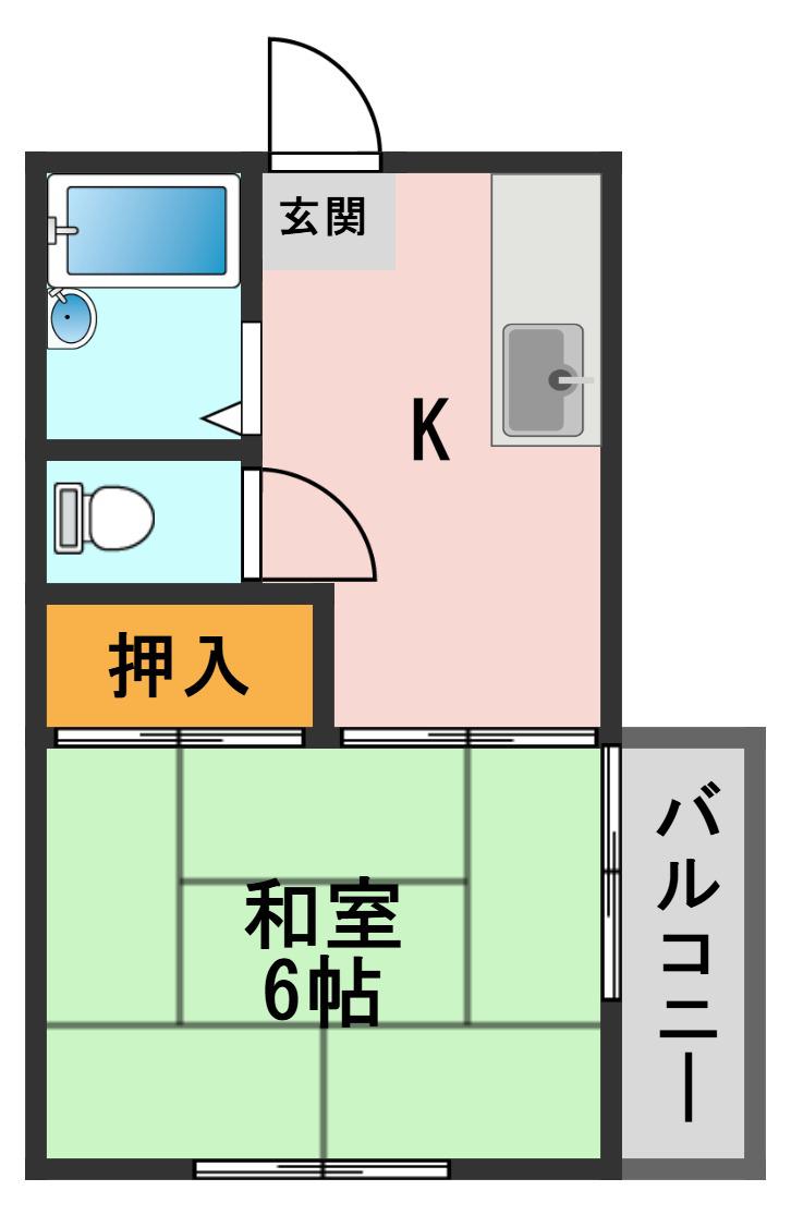 ストークプラザ(1DK/2階)の間取り写真