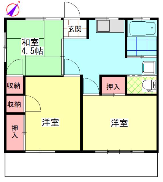 栄コーポ(3DK/2階)の間取り写真