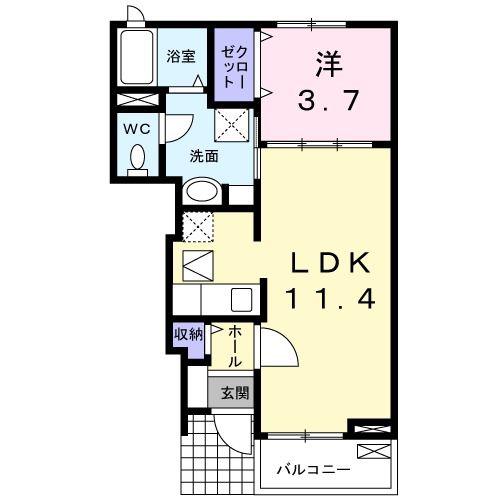 コモド・ボスコ(1LDK/1階)の間取り写真